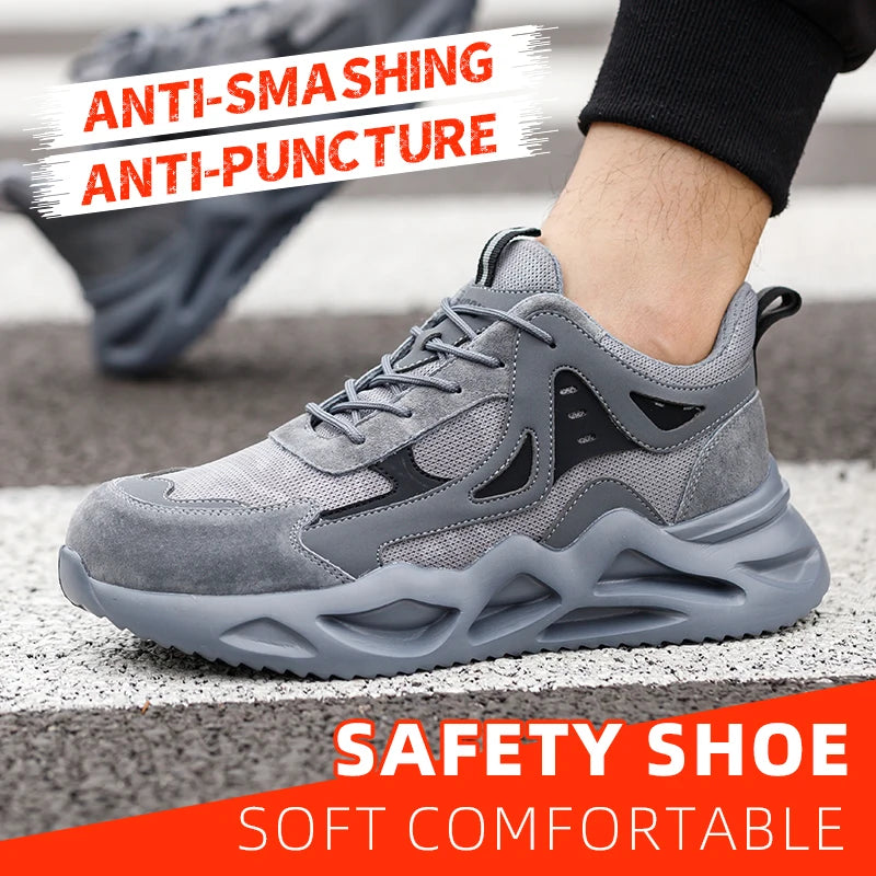 Men's Puncture Proof Steel Toe Work Shoes Non Slip Boots