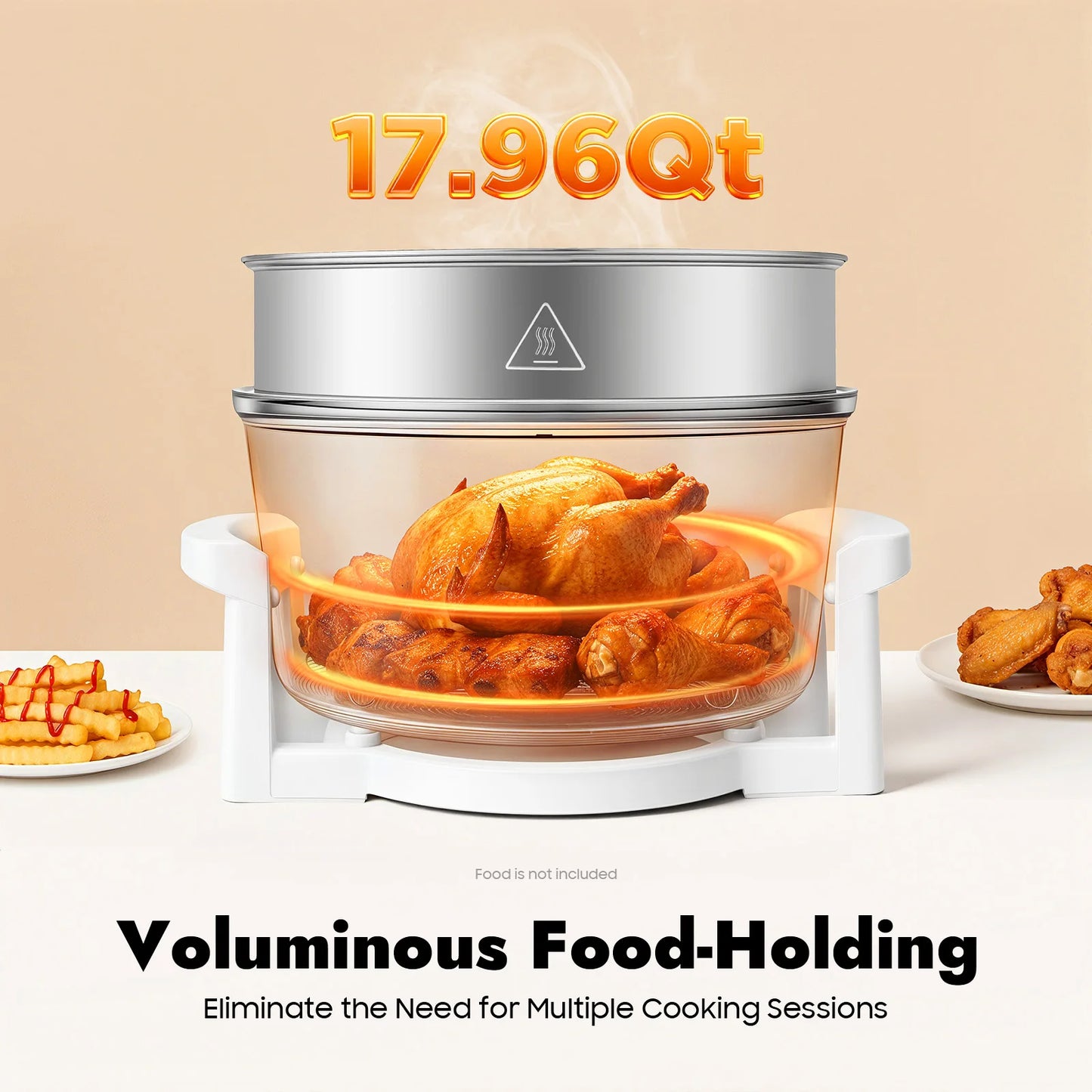 Visual Air Fryer 1200W Hot Air Circulation Oil Free Cooker