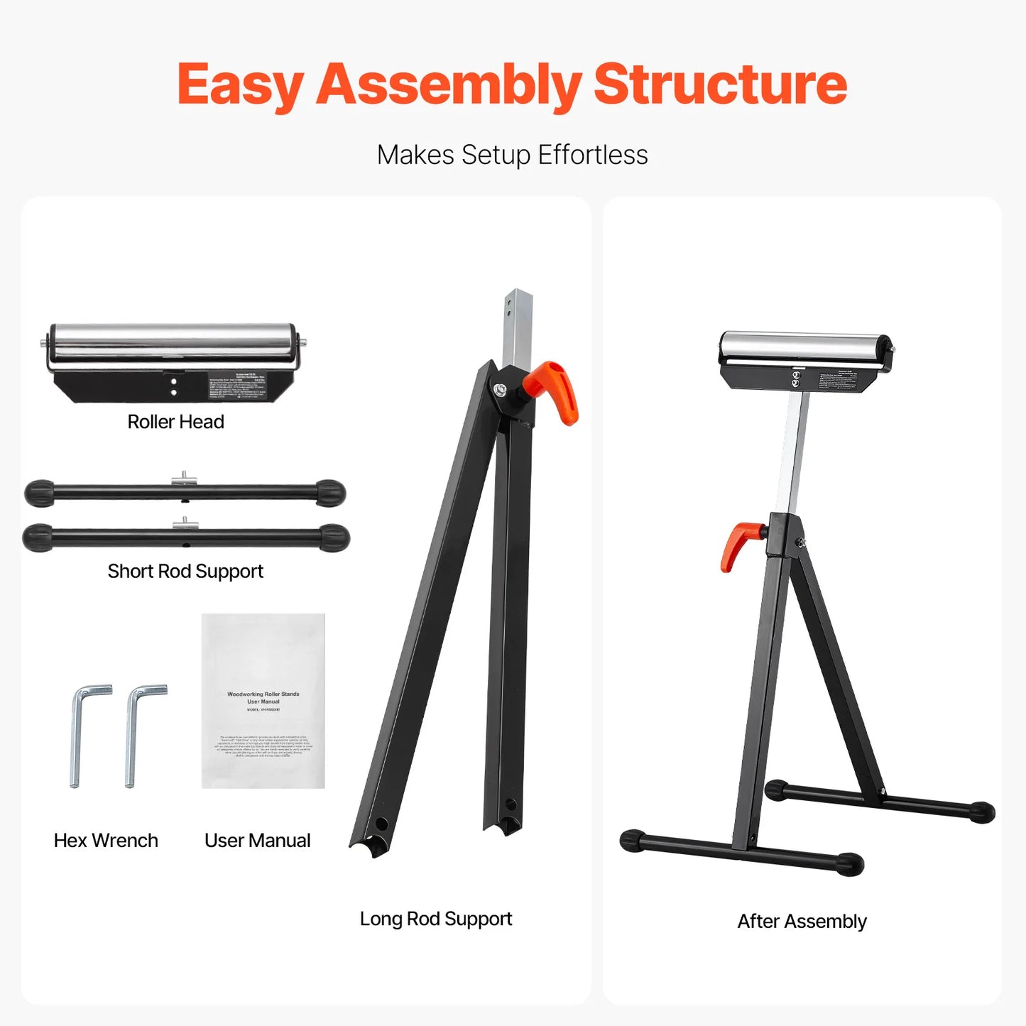 SucceBuy Adjustable Height Roller Stand With Eleven Point Five Inch Roller