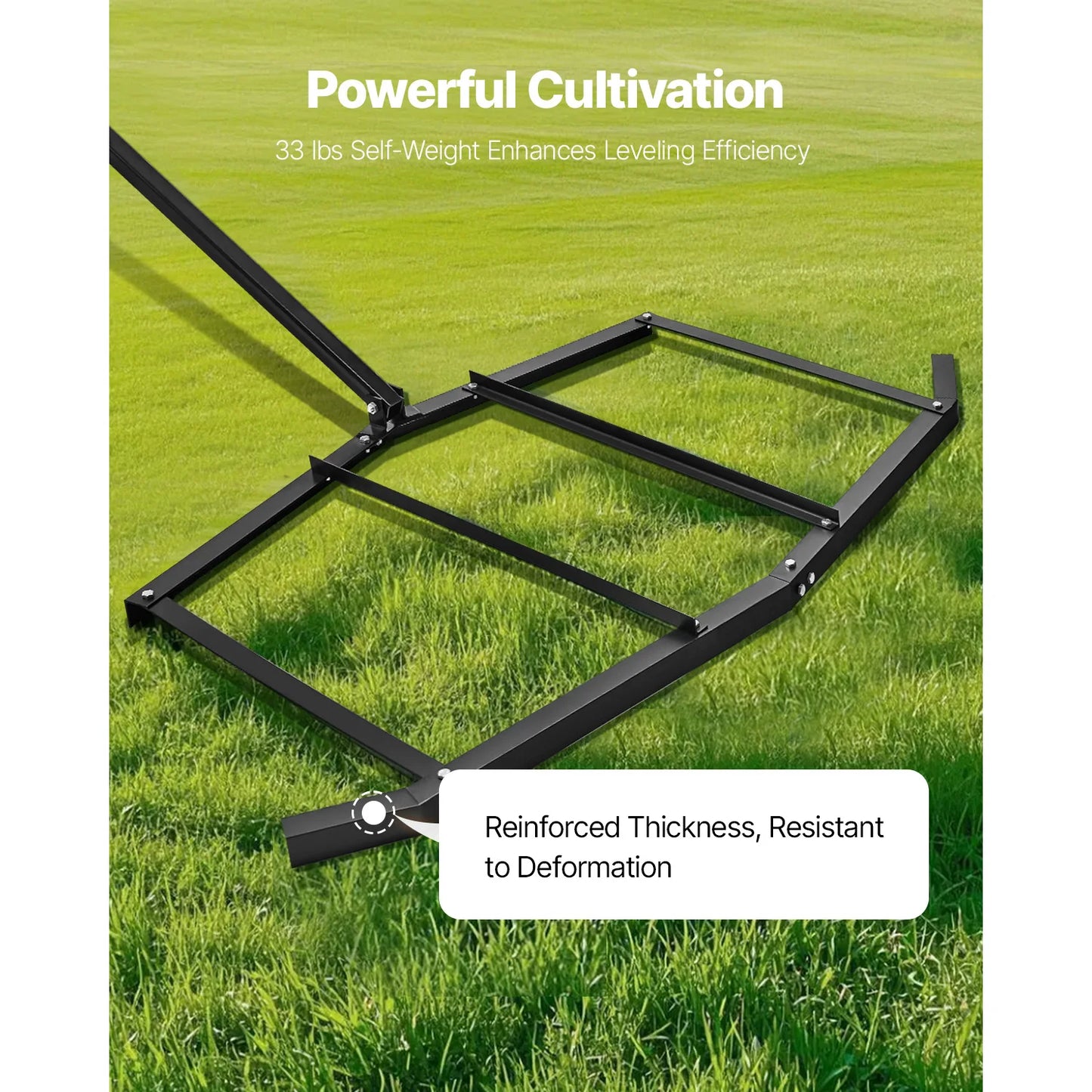 SucceBuy Drag Harrow Tow Behind Driveway Grader With Pin Hitch