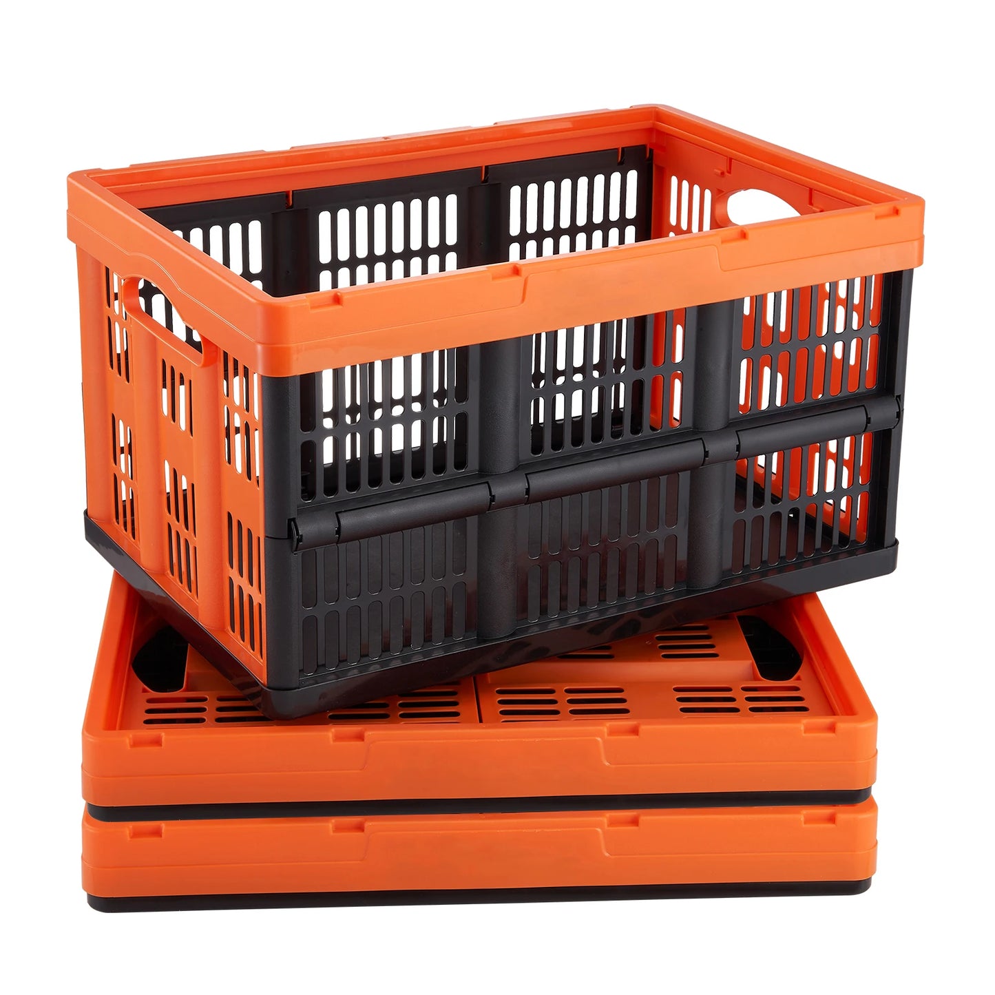 SucceBuy 45L Collapsible Storage Baskets With Handles Stackable