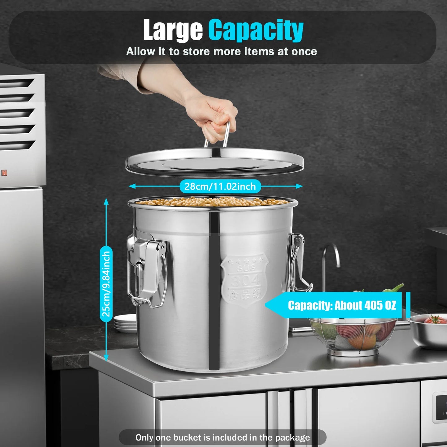 Bymaocar Stainless Steel Cereal And Oil Storage Container Airtight