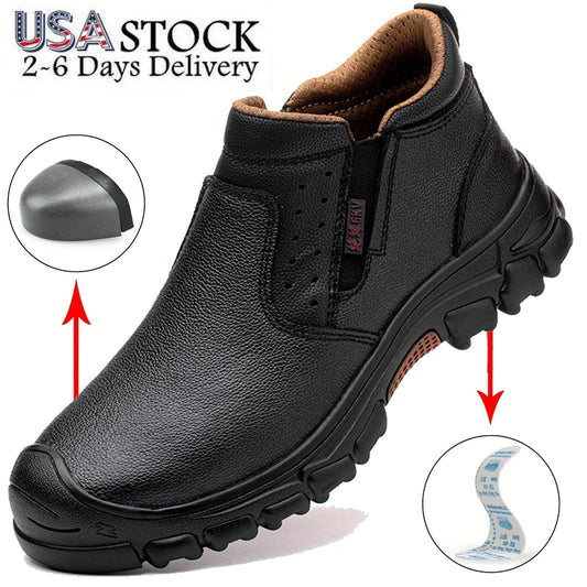 Mens Composite Toe Work Boots With Metatarsal Guard