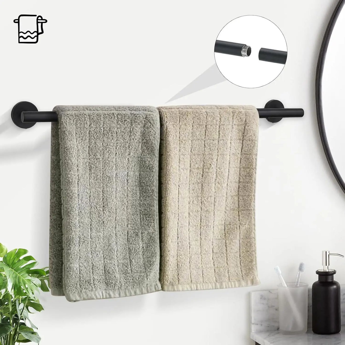 Brushed Gold 5-Piece Bathroom Hardware Set Stainless Steel