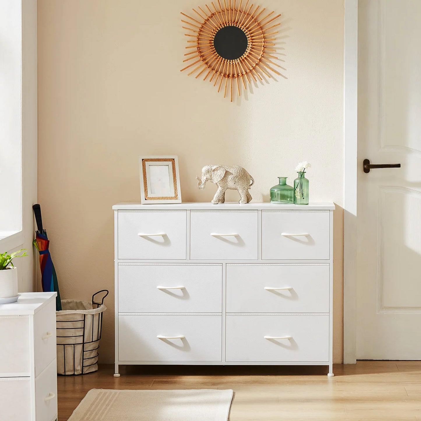 JHK Dresser With Seven Fabric Drawers For Bedroom Living Room