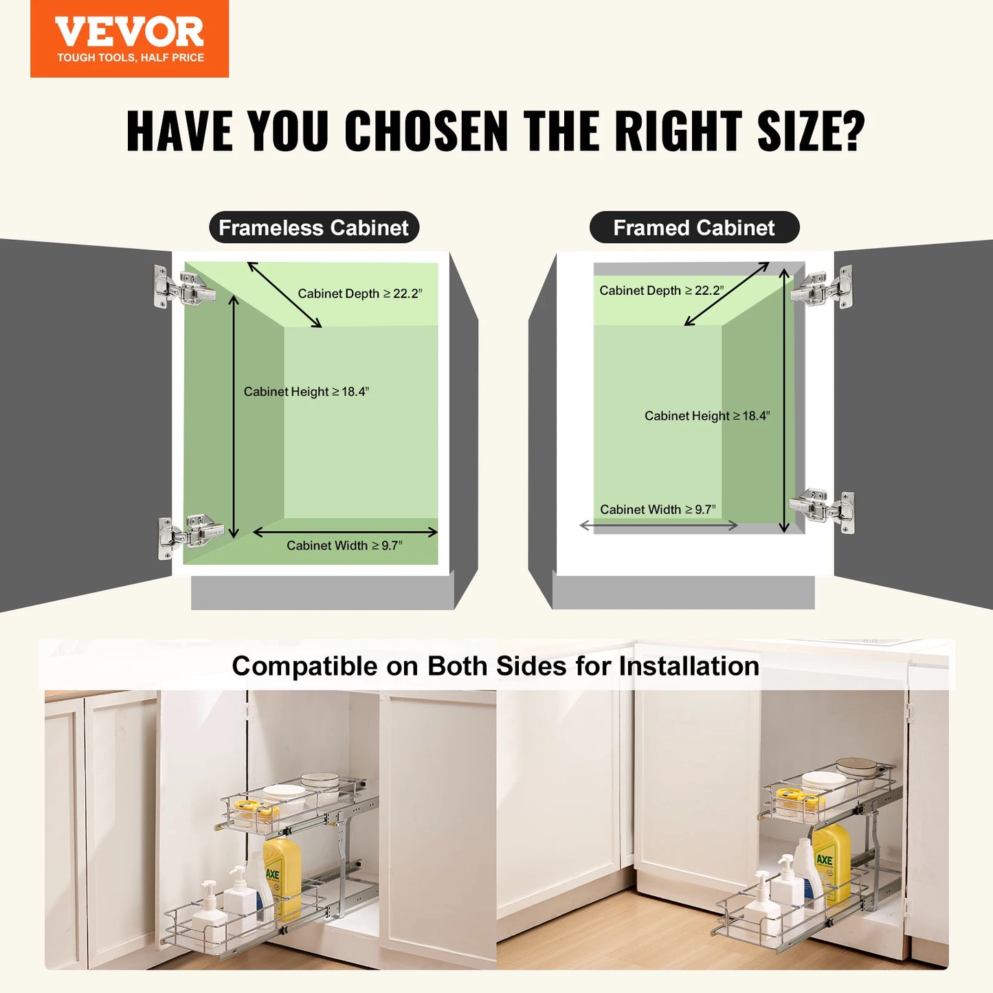 VEVOR Pull Out Cabinet Organizer Heavy Duty Pantry Shelves