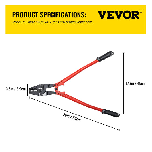 SucceBuy Wire Rope Swager Crimper Tool With Insulated Handle