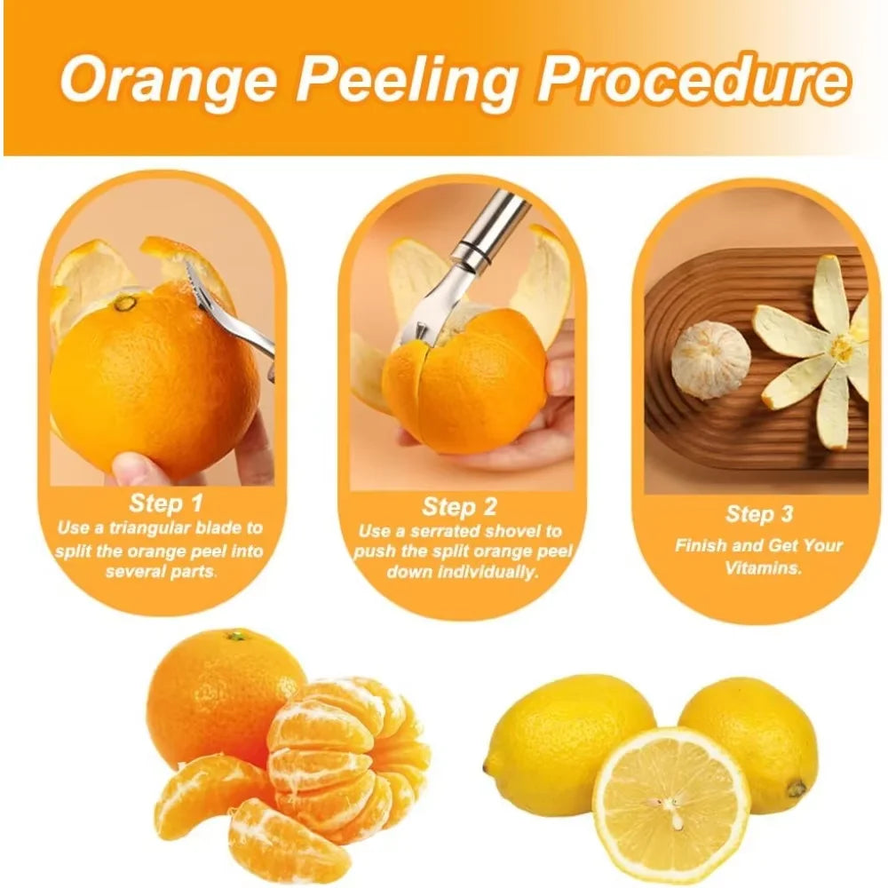 Stainless Steel Citrus Peeler With Handle For Easy Kitchen Use