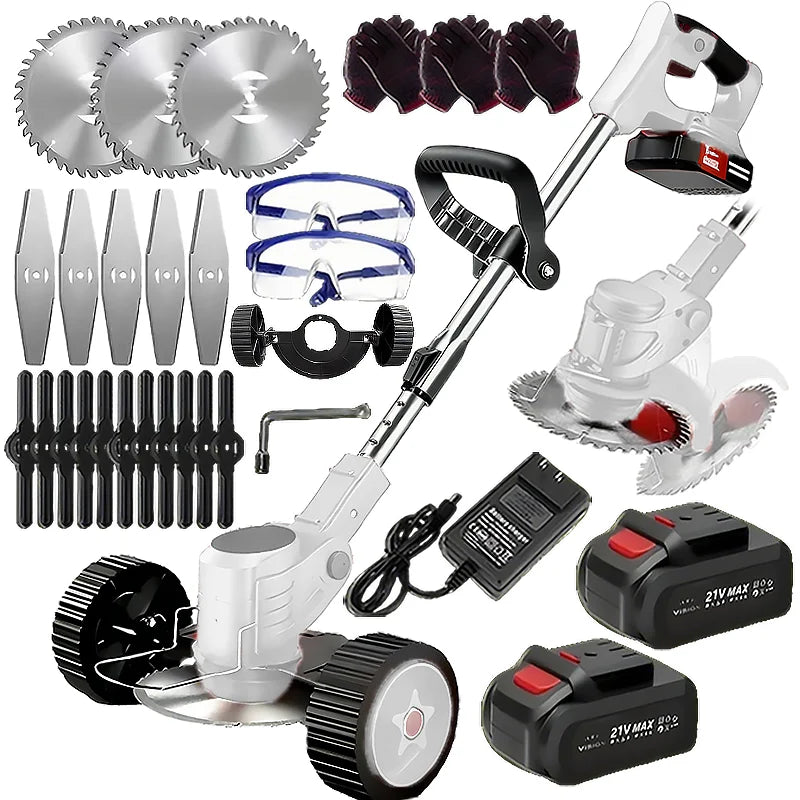 Wireless Portable Weed Trimmer With Dual Battery For Lawn Care