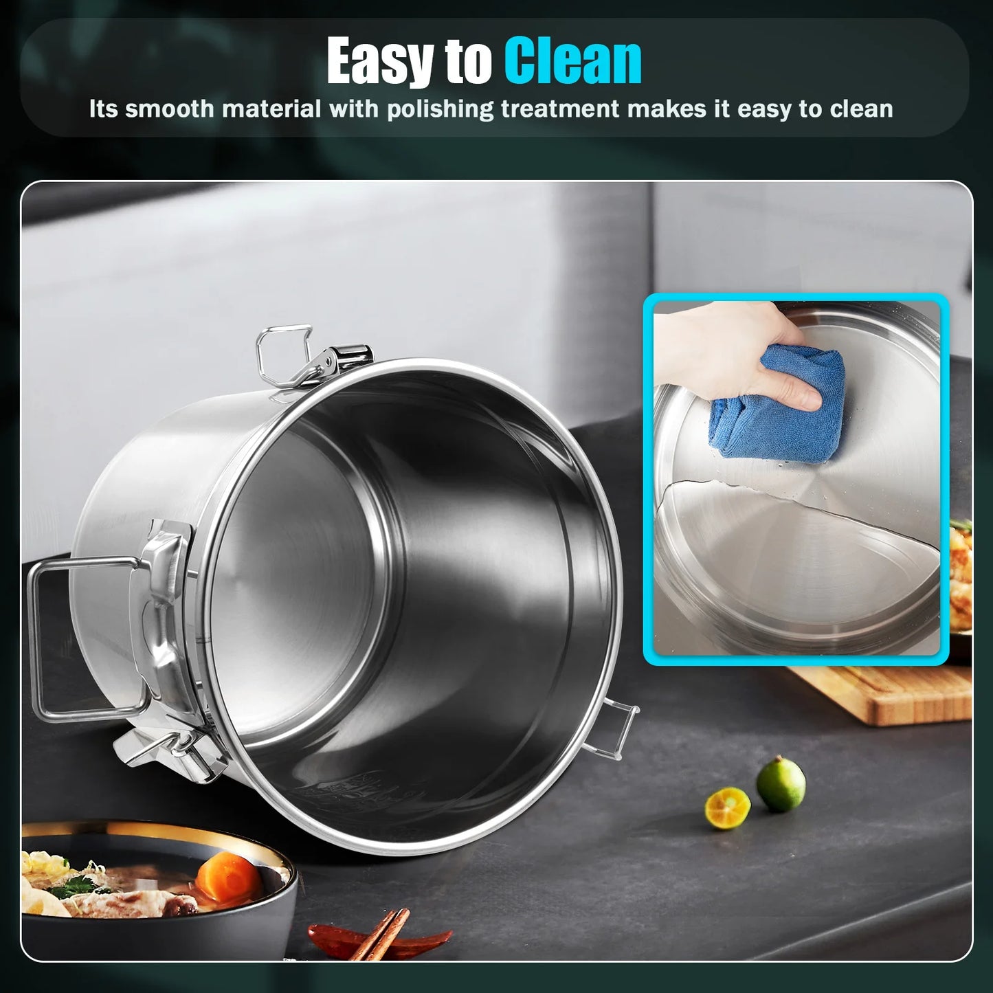 Bymaocar Stainless Steel Cereal And Oil Storage Container Airtight