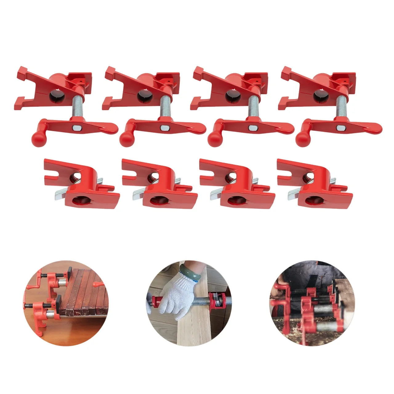 PRO Cast Iron Wood Gluing Pipe Clamp Set 4 Pack
