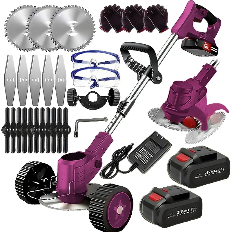 Wireless Portable Weed Trimmer With Dual Battery For Lawn Care