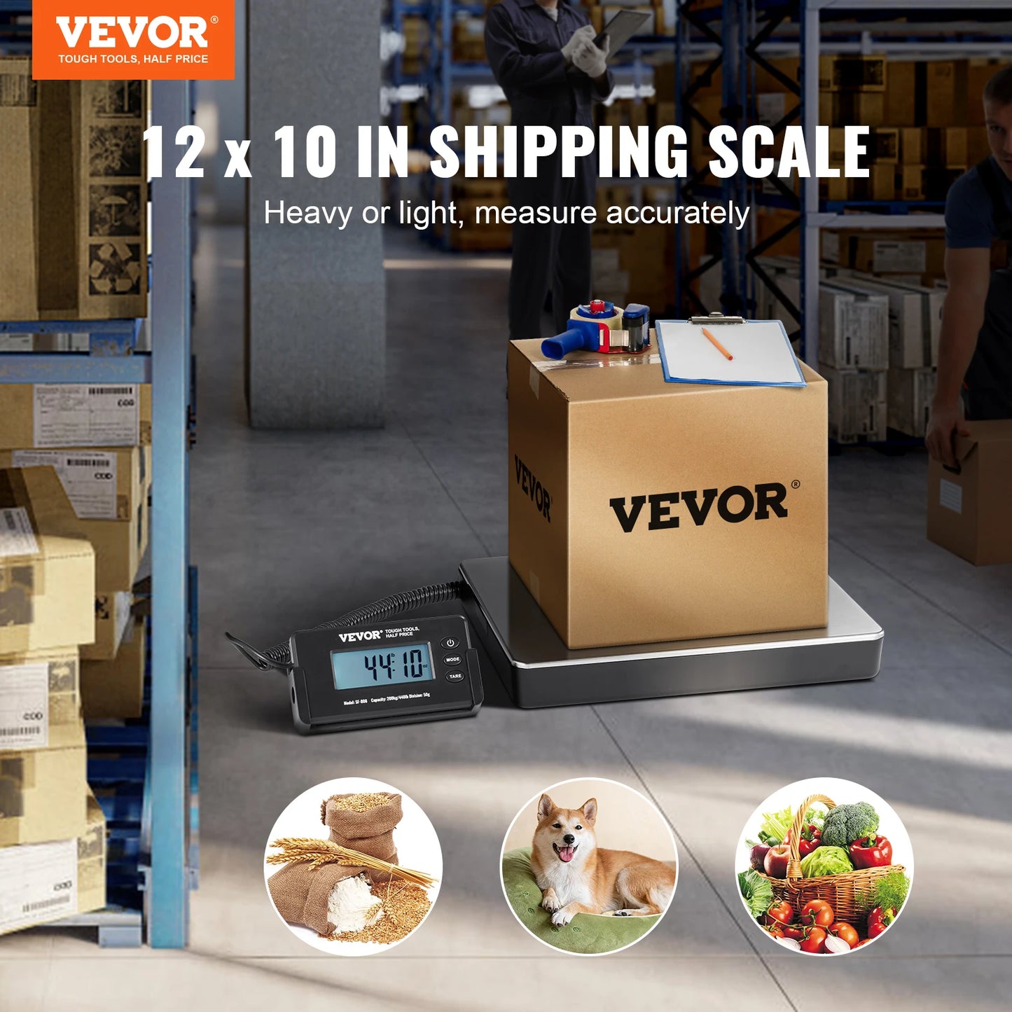 Digital Shipping Scale 440 Lb With Timer Tare Function HD LCD