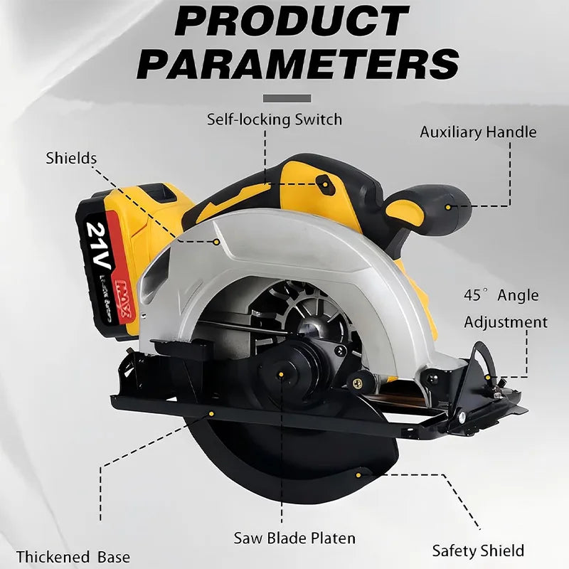 Cordless Circular Saw 20V Max Brushless With Bevel 0-50 Degrees