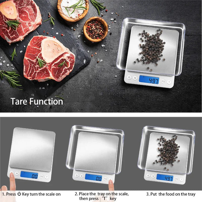 Digital Kitchen Scale 3000G 0.1G With 6 Modes And Tare