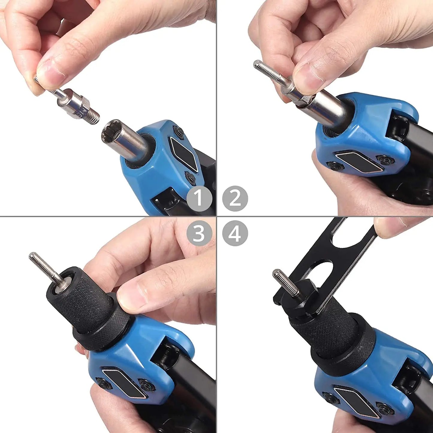 MEYOUTOWN Rivnut Tool Set Hand Riveter With 11 Mandrels