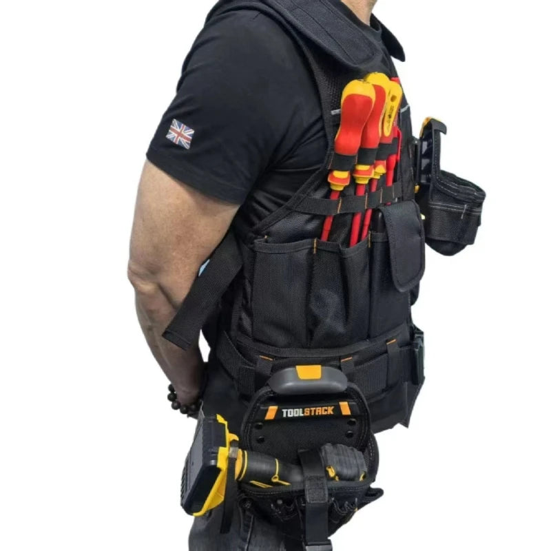 Toolstack Tactical Vest With Multi Pocket Utility For Outdoor Training