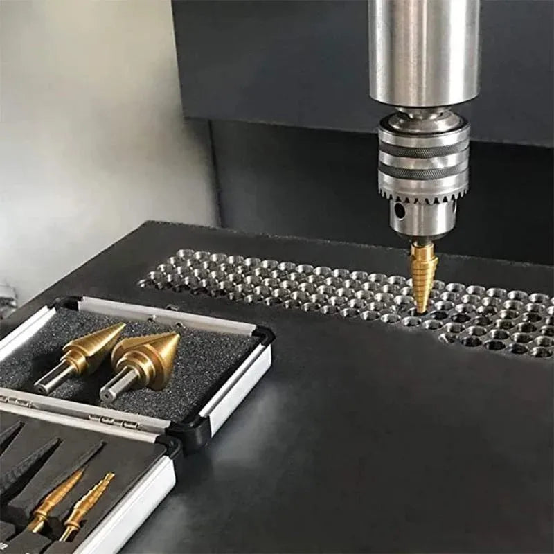 Meyoutown Step Drill Bit Set 5 Piece Titanium Coated HSS