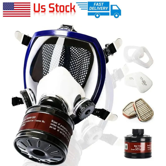 Three Ports Multipurpose Full Face Gas Mask For Industrial Use