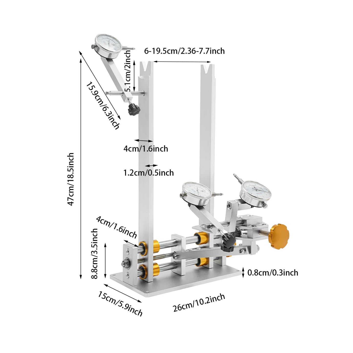Professional CNC Aluminum Wheel Truing Stand With 3 Gauges