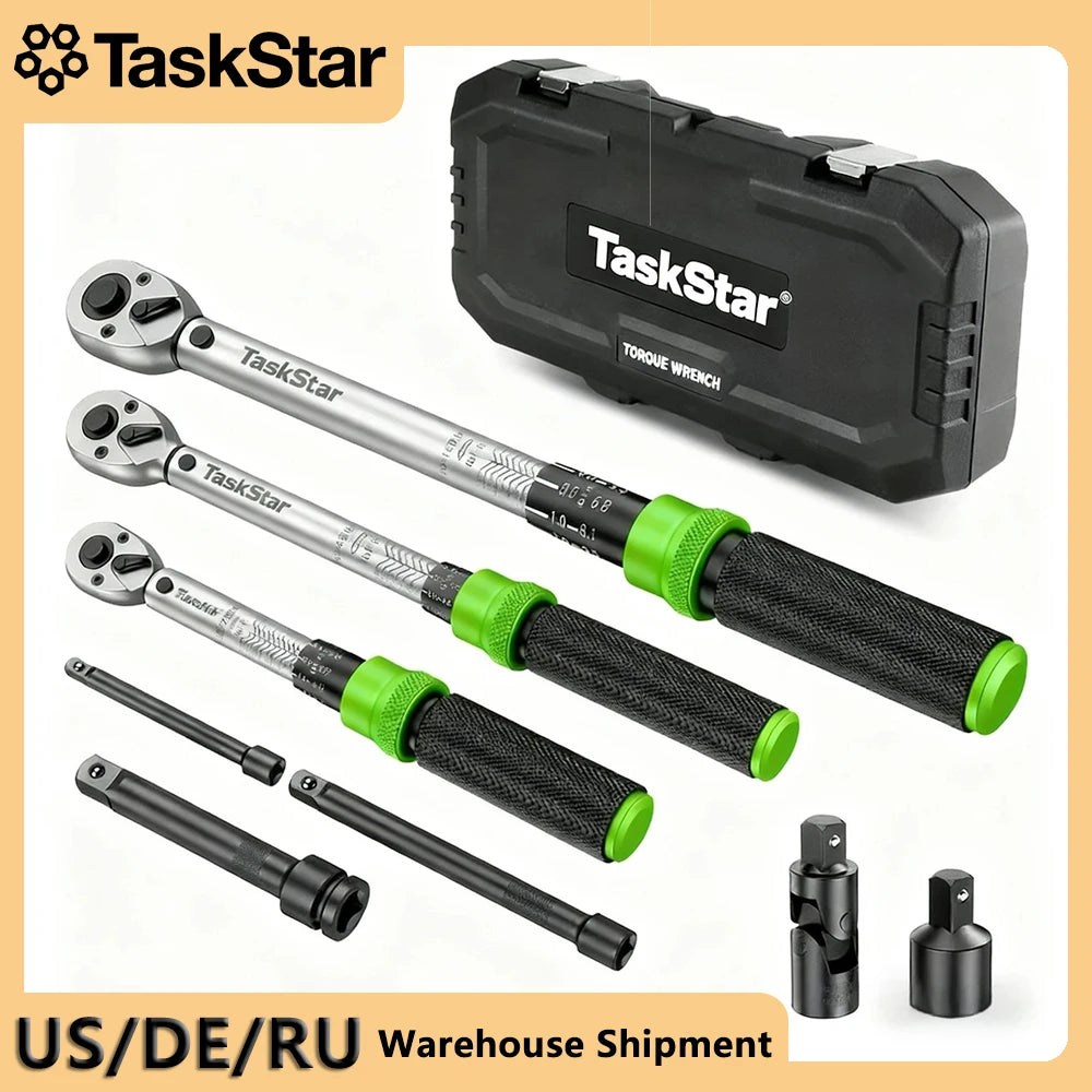 3 Piece Dual Scale Torque Wrench Set With Click Mechanism