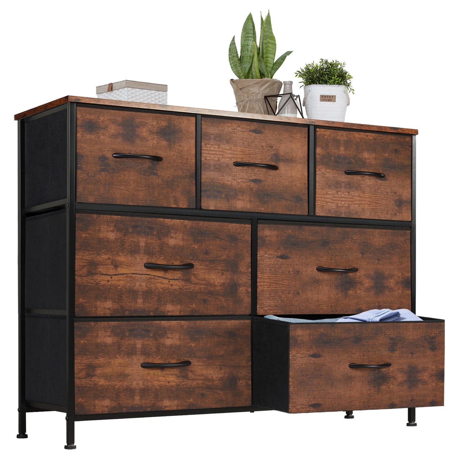 JHK Dresser With Seven Fabric Drawers For Bedroom Living Room