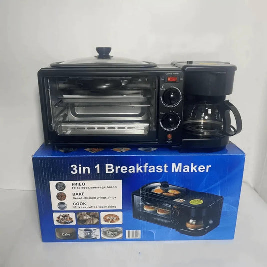 3-In-1 Breakfast Maker With Bread Oven And Coffee Maker