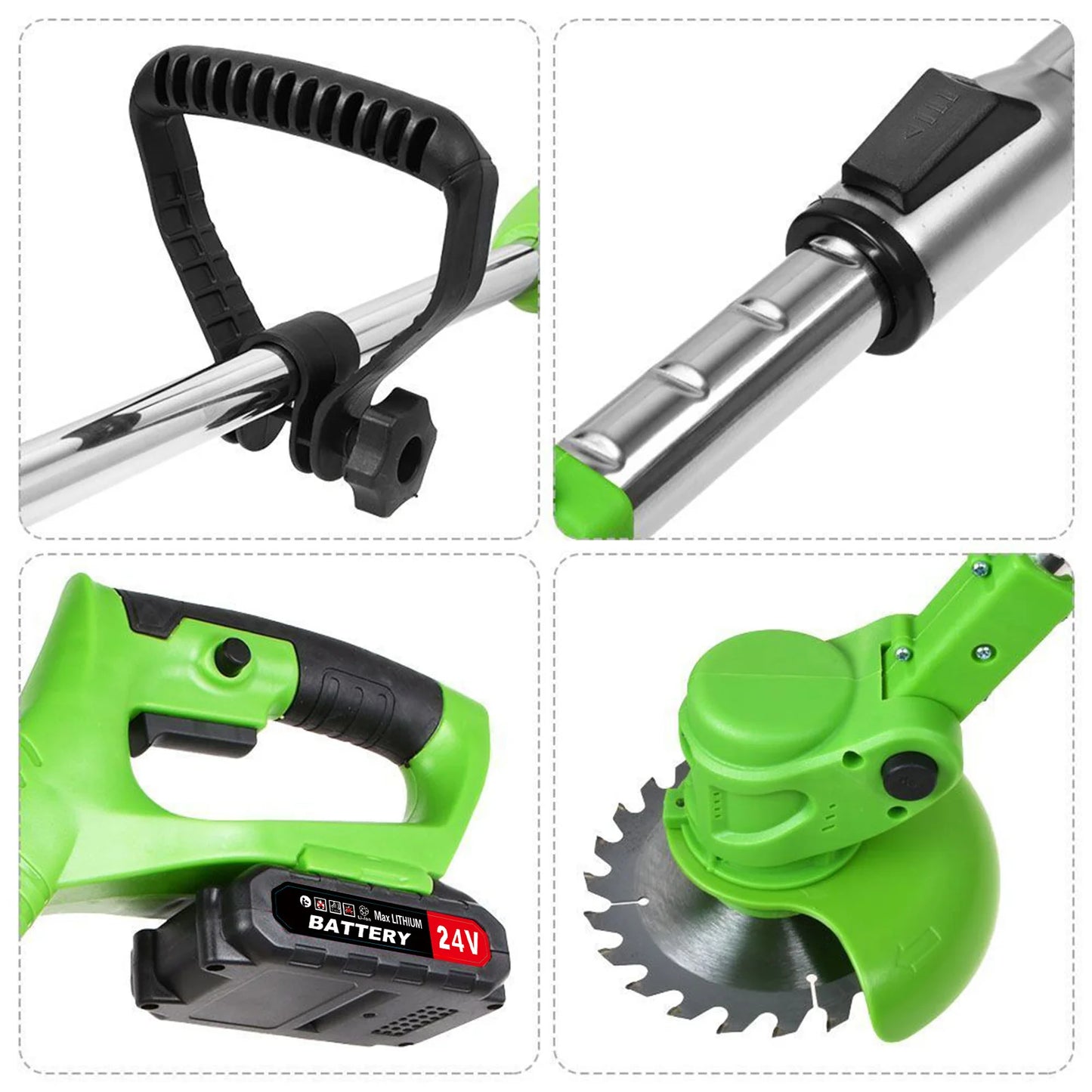 Electric Cordless Weed Trimmer 2 In 1 String Grass Cutter