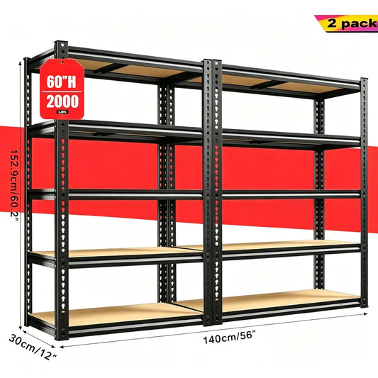 Heavy Duty Metal Shelving Unit 2000 Lbs Capacity Garage Storage