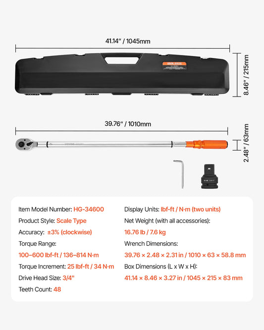SucceBuy Dual-Direction Torque Wrench Set For Automotive Repair