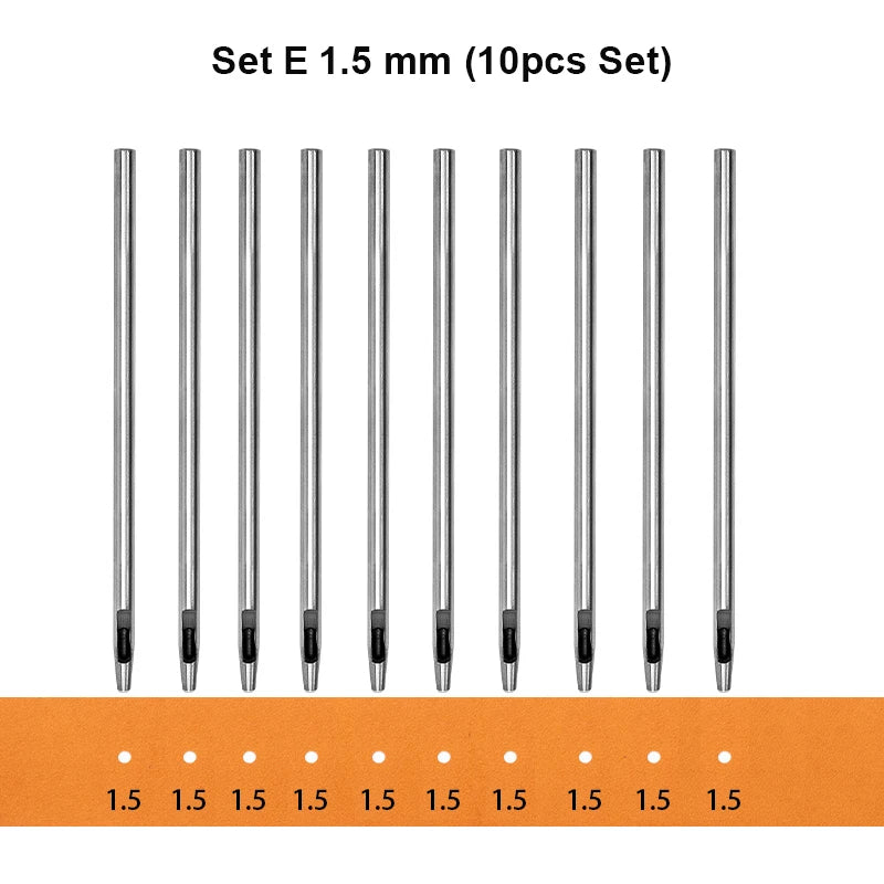 Hollow Punch Set Round Hole Punch Tool For Leather Craft Carbon Steel