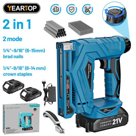 YEARTOP 2in1 Electric Nailer And Stapler Cordless Framing Tool