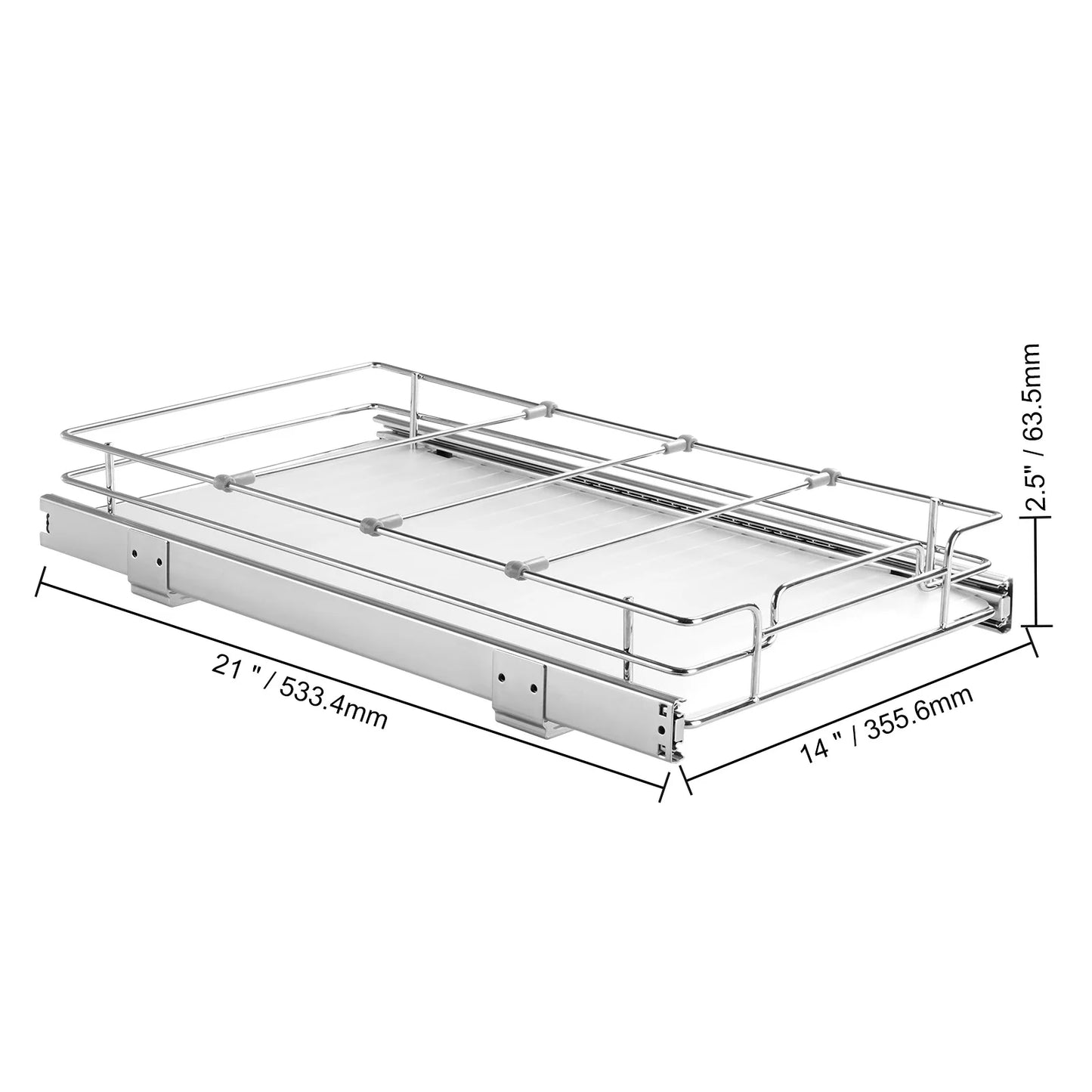 SucceBuy Pull Out Cabinet Organizer Chrome Plated Roll Out Drawers