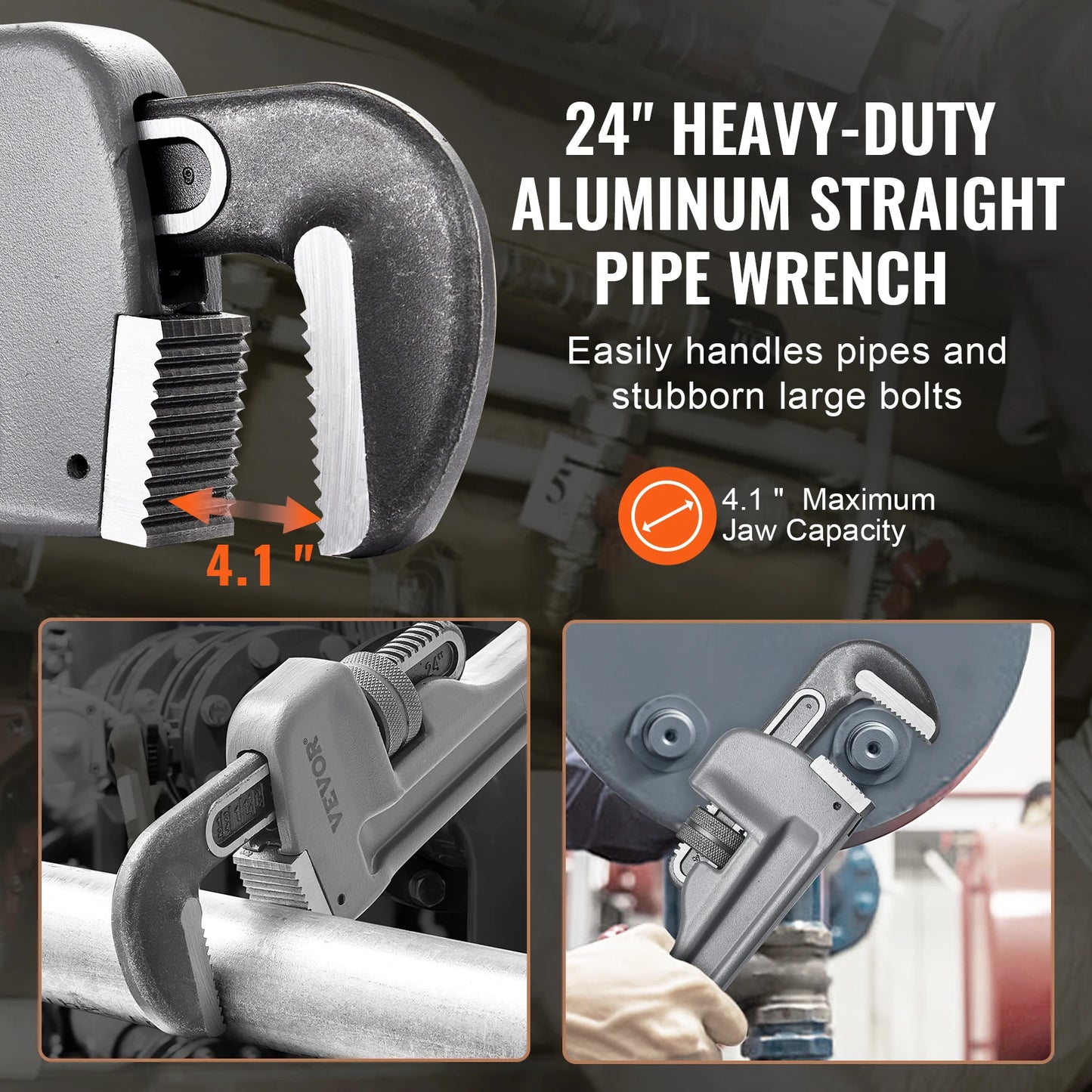 SucceBuy Aluminum Pipe Wrench Adjustable Straight Plumbing Tool
