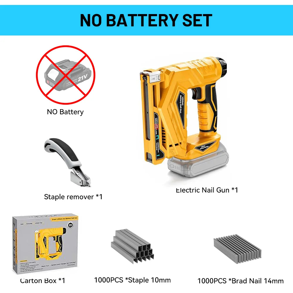YEARTOP 2in1 Electric Nailer And Stapler Cordless Framing Tool