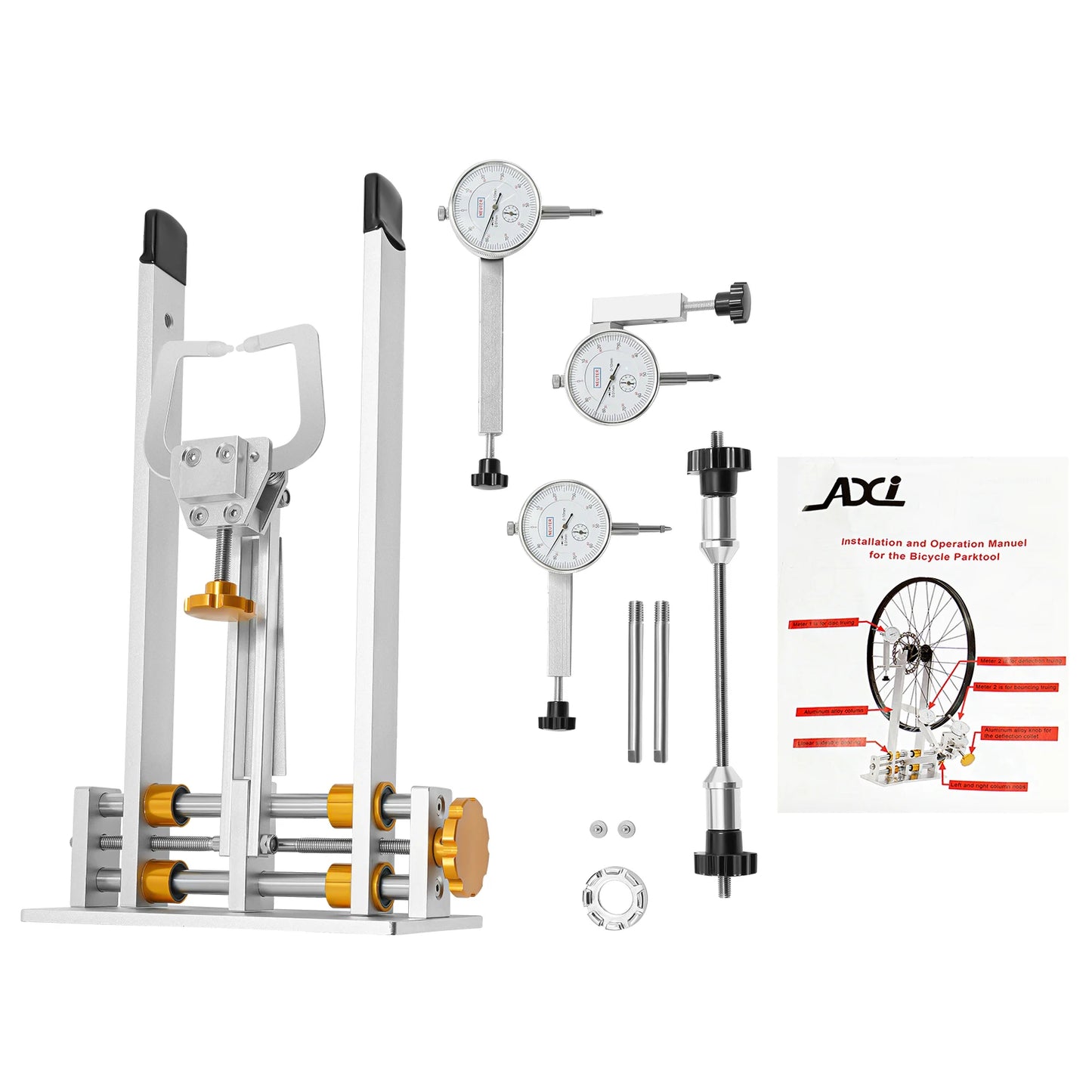 Professional CNC Aluminum Wheel Truing Stand With 3 Gauges