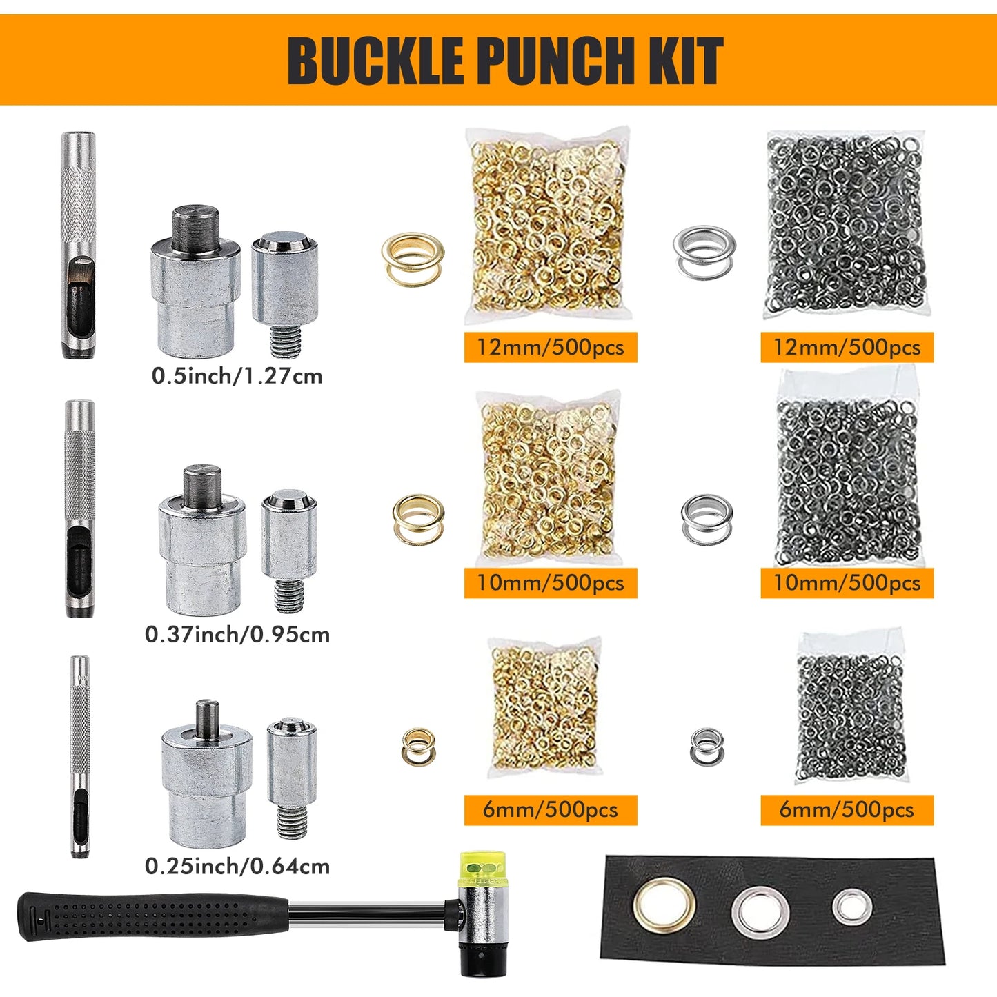 Manual Grommet Eyelet Press Tool For Leathercraft Dies And Grommets
