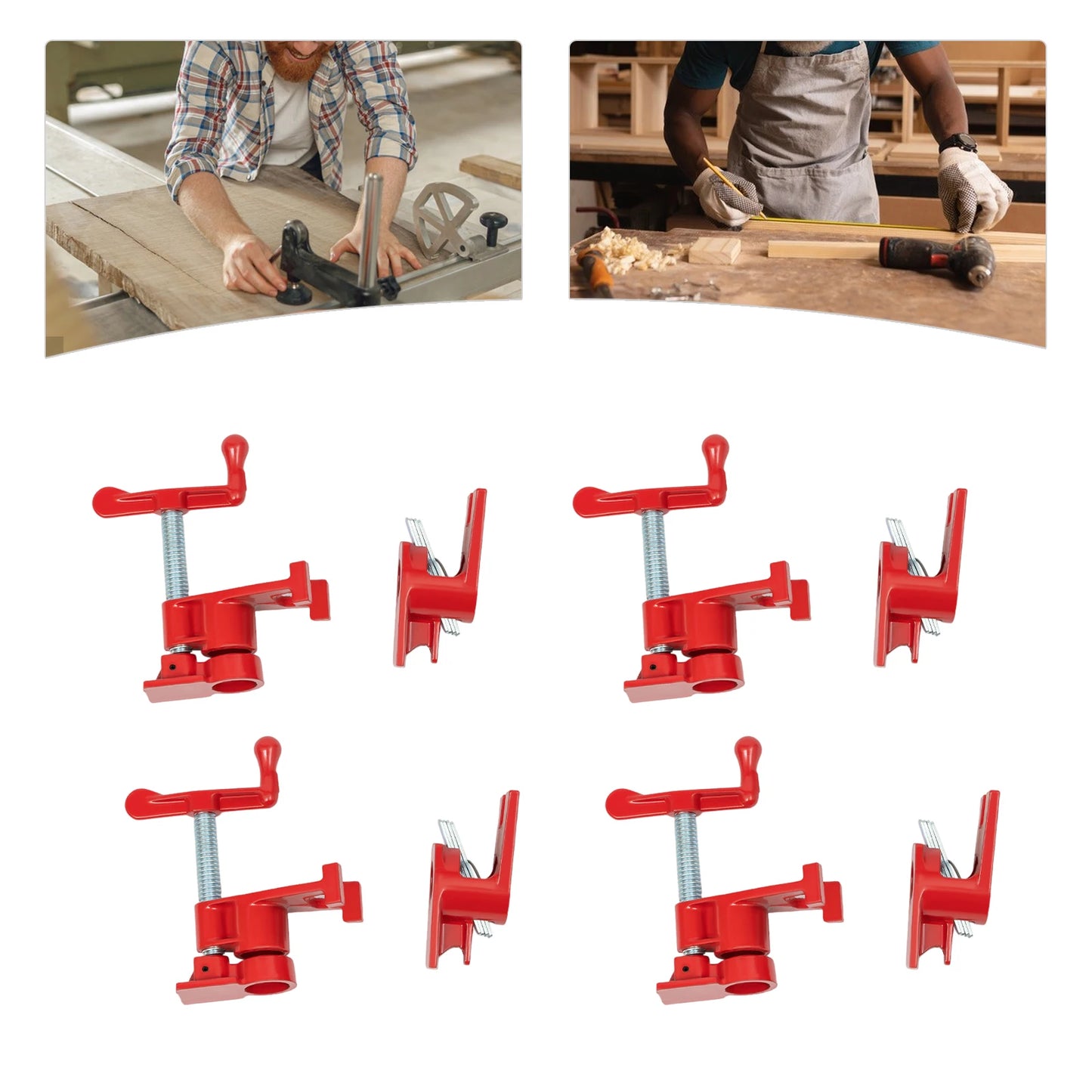 PRO Cast Iron Wood Gluing Pipe Clamp Set 4 Pack