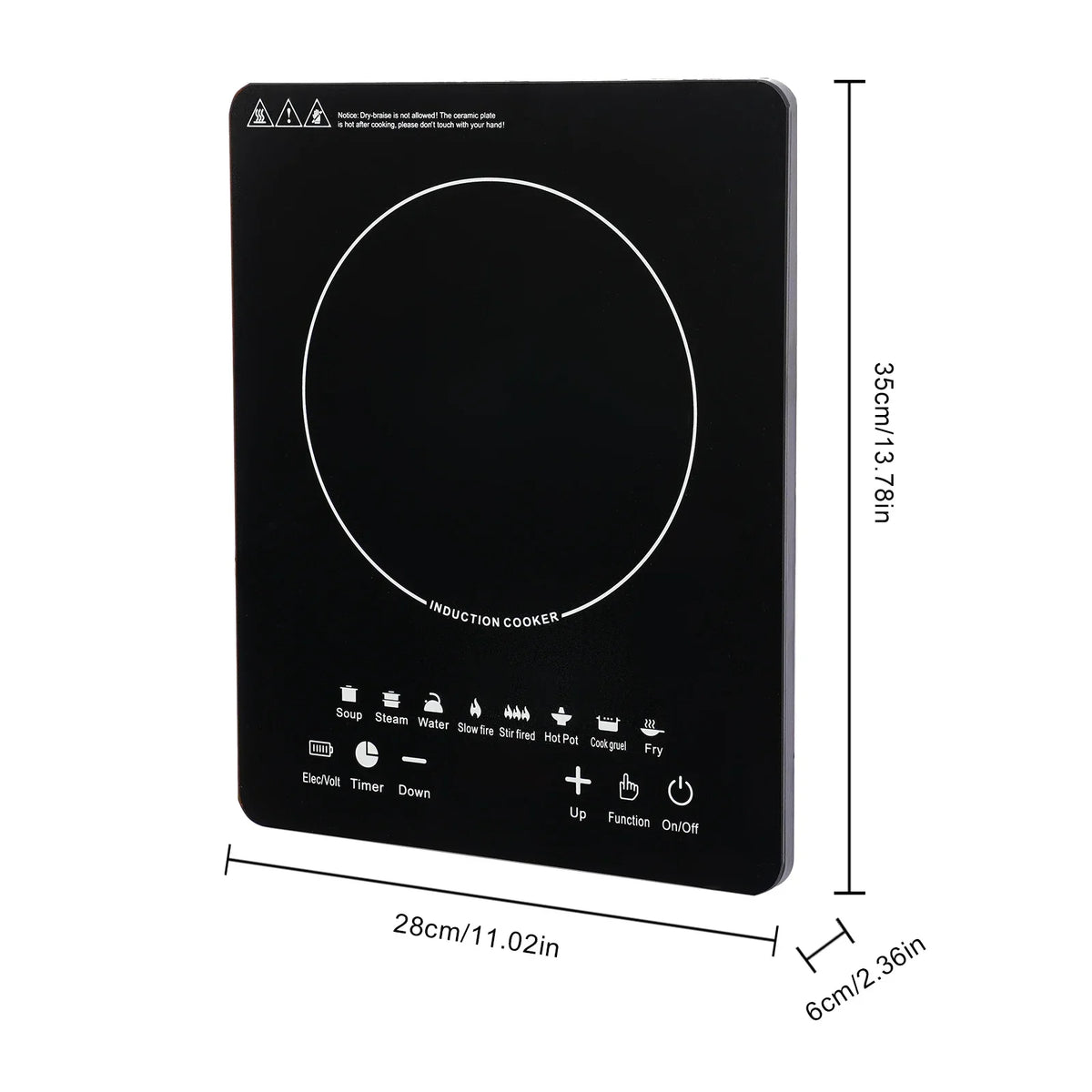 750W Portable Induction Cooktop With Touch Panel And Digital Display