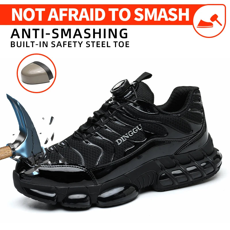 Puncture-Proof Lace-Up Safety Shoes For Men With Steel Toe