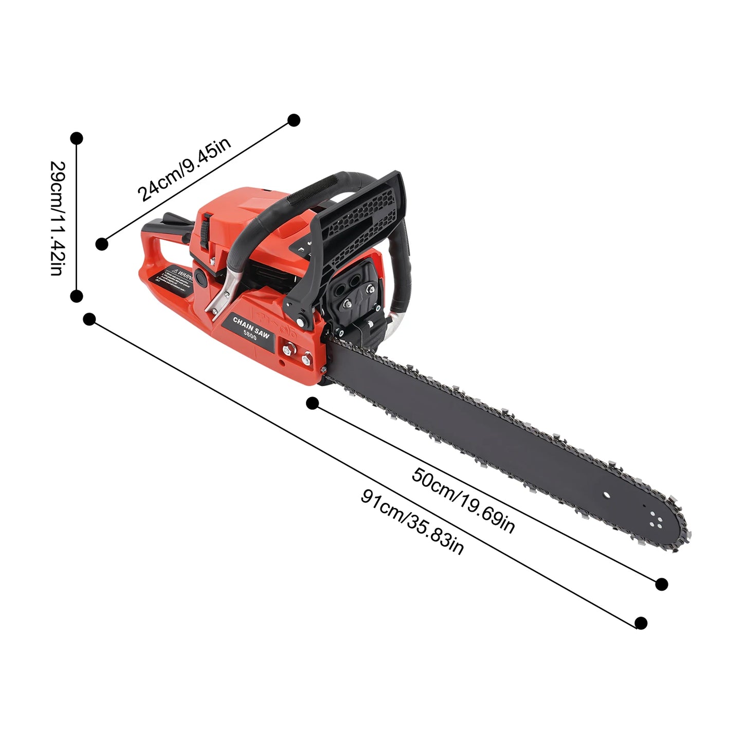 Two Stroke Gas Chainsaw For Wood Cutting And Pruning